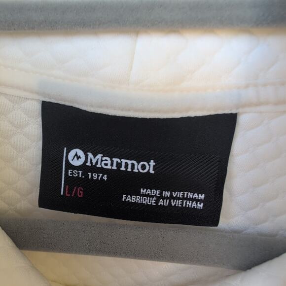 Marmot Annie Micro Quilted Funnel Neck Sweatshirt Women's Large Ivory Minimalist - Picture 4 of 8